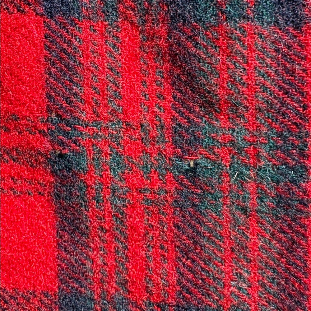Vintage Pendleton Blanket Throw Red Navy Teal Grey Tartan plaid Virgin Wool READ - Picture 6 of 15
